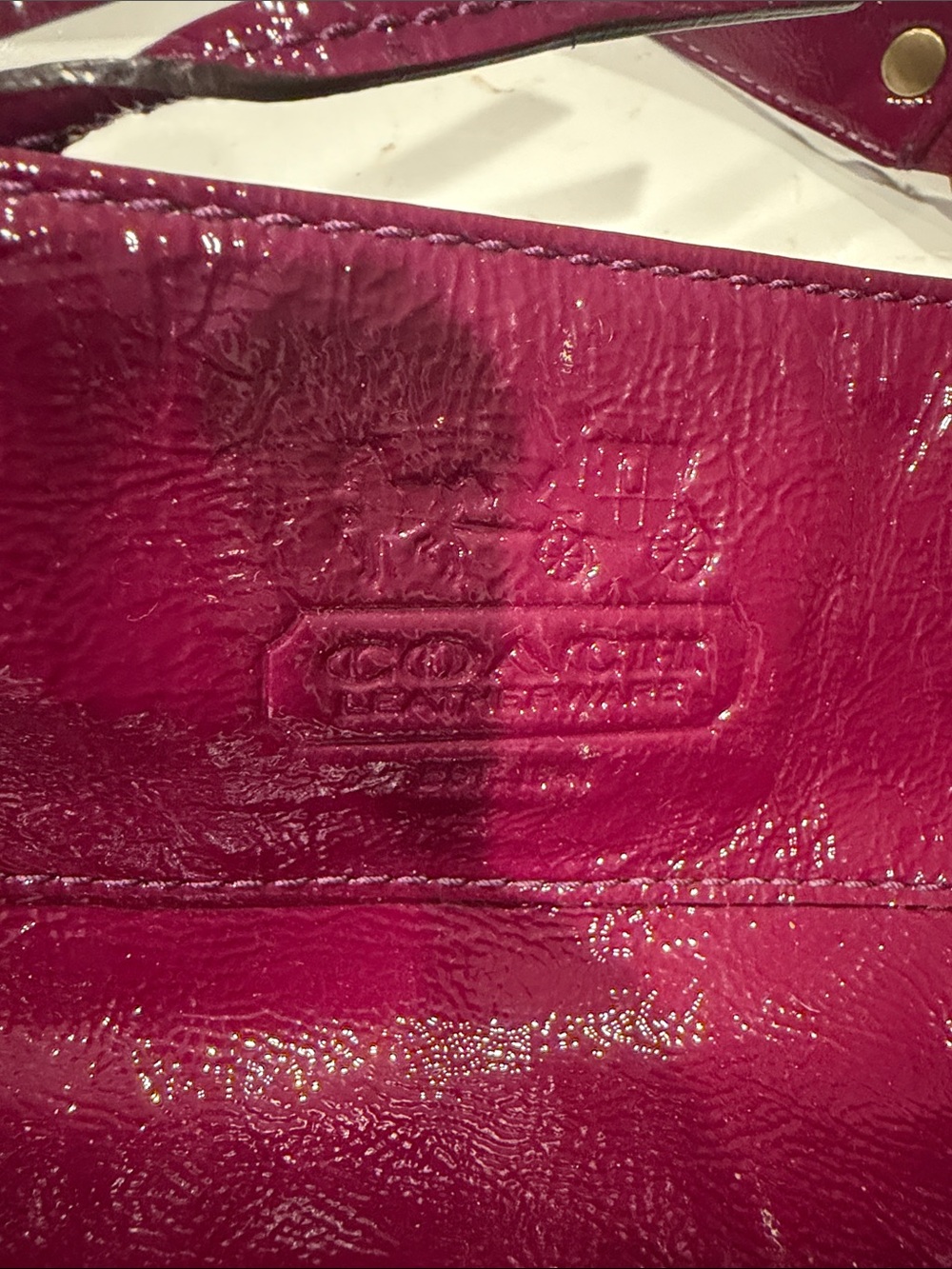 Coach Zoe Patent Leather Shoulder Bag - Wildberry - Picture 2 of 11